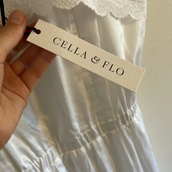 Cella & Flo Vivian Voile Lace Nursing Dress Women’s Size XS Midi Cotton‎ White - Picture 12 of 14